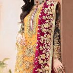 Indian Chiffon Heavy Embroidered Party Wear Dress With Embroidered Chiffon Dupatta (Unstitched) (Code:4939) - Image 2