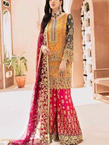 Bridal Chiffon Collection 4 Side Embroidery Dupatta Unstitched (Code:4939)