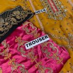 Indian Chiffon Heavy Embroidered Party Wear Dress With Embroidered Chiffon Dupatta (Unstitched) (Code:4939) - Image 5