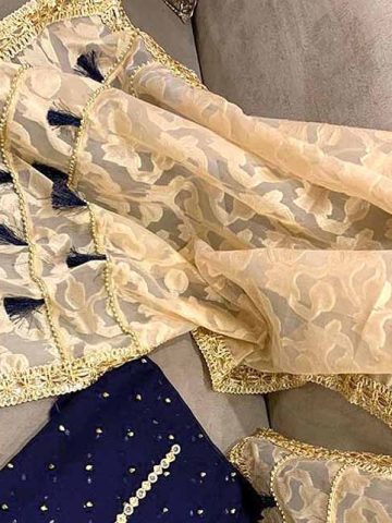 (Wholesale Store) Embroidered Chiffon Banarsi Dress with Organza Jacquard Dupatta (Code: 5302)