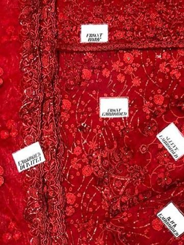 3D & Handwork Heavy Embroidered Net Bridal Maxi Dress Unstitched (Code:6135)