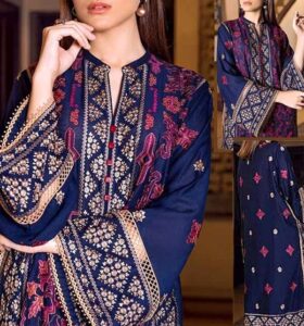 Latest Linen Full Heavy Embroidered 2 Pcs Dress (Unstitched) (Code: 6908)