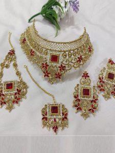 Bridal Wedding Necklace Jewelry Set With Jhumar (Code:7865)