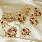 Bridal Wedding Necklace Jewelry Set With Jhumar (Code:7865) - Image 2