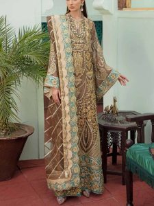 Chiffon Heavy Embroidered Dress With Embroidered NET Dupatta (Code:10398)