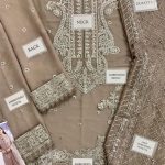 ASIM JOFA Design Chiffon Heavy Embroidered Dress With NET Heavy Embroidered Dupatta (Unstitched) (Code:11636) - Image 4