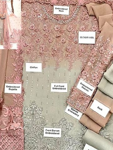 Chiffon Handwork Heavy Embroidered Tie & Die Chiffon Wedding Dress (Code:11668)