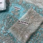 MARIA B Luxurious 3D NET Handwork Pearls & Heavy Embroidered Wedding Maxi Dress (Code:11889) - Image 4