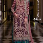 Latest Full Handwork Heavy Embroidered NET Dress With Embroidered Dupatta (Unstitched) (Code:12373)