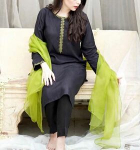 Latest Winter Collection Silk Dress With Organza Dupatta (Unstitched) (Code:12065)