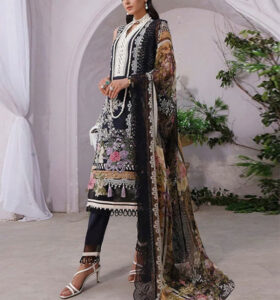 Dhanak Embroidered Dress With Dhanak Shawl (UnStitched) (Code:12773)