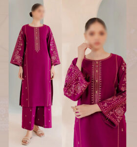 Lawn Heavy Embroidered Dress 2 Pec Dress Embroidery Trouser (Unstitched) (Code:13281)