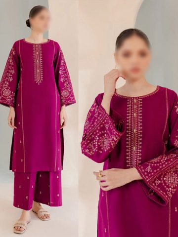 Lawn Heavy Embroidered Dress 2 Pec Dress Embroidery Trouser (Unstitched) (Code:13281)