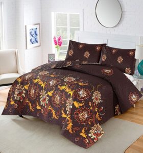 King Size Printed Cotton Salonica Bed Sheet (Code:16143)