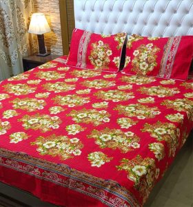 Crystal Cotton King Size Bed Sheet (Code:16312)