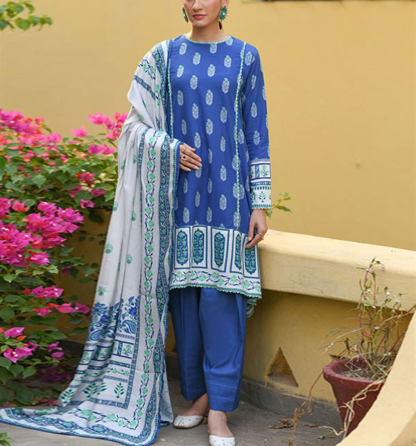 Digital Printed Lawn Dress With Digital Printed Lawn Dupatta 2 PCs (Unstitched) (Code:17691)