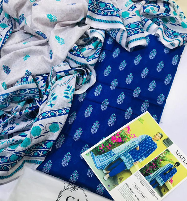 Digital Printed Lawn Dress With Digital Printed Lawn Dupatta 2 PCs (Unstitched) (Code:17691)