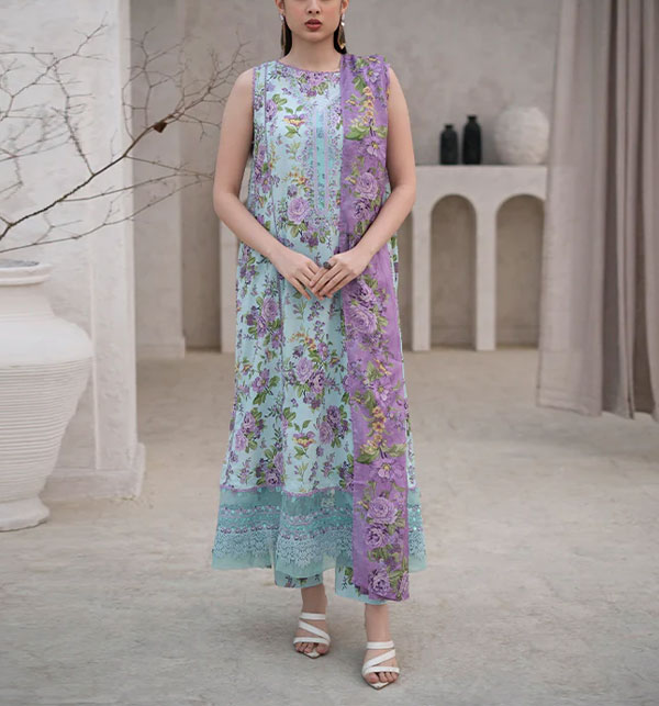 Digital Original Printed Lawn Dress With Printed Lawn Dupatta (Unstitched) (Code:16871)