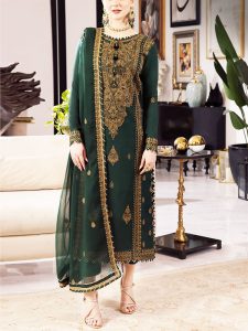 ASIM JOFA Design Heavy Embroidered Chiffon Dress With Chiffon Embroidered Dupatta (Unstitched) (Code:19061)