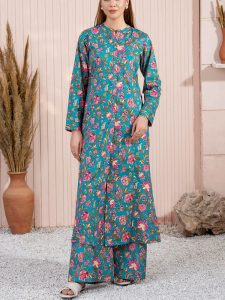 2 PCs Digital Printed Khaddar Dress With Digital Printed Trouser (Unstitched) (Code:19940)