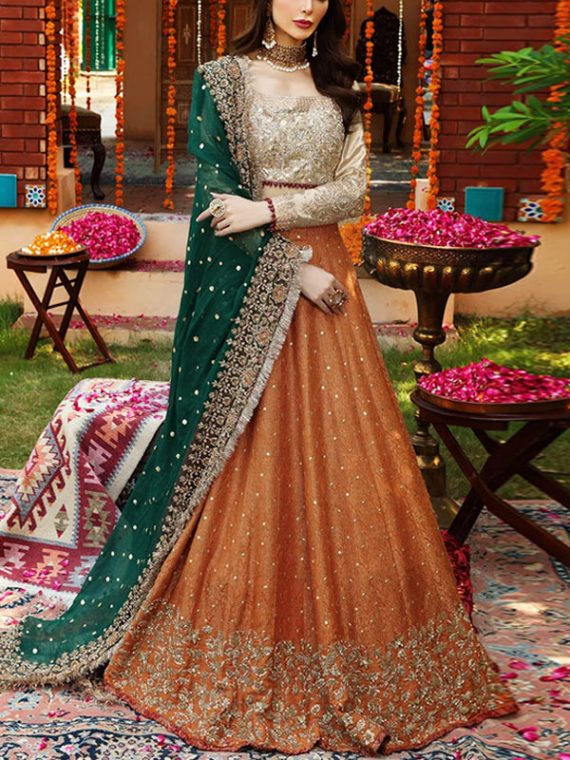 NET Heavy Embroidered Dress With Heavy NET Embroidered Dupatta (Unstitched) (Code:21801)