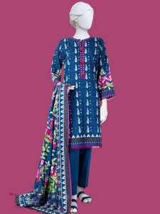 Digital Lawn Printed Dress Lawn Printed Dupatta & Plain Trouser (Unstitched) (Code:22364)