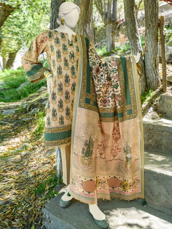 Digital Lawn Printed Dress Lawn Printed Dupatta & Plain Trouser (Unstitched) (Code:22374)