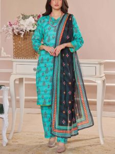 Gul Ahmed Design 3 PCs Digital Printed Lawn Dress (Unstitched) (Code:23486)