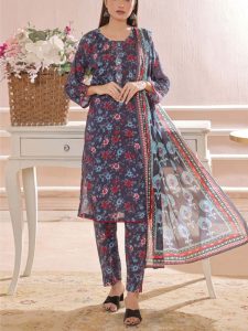 Gul Ahmed Design 3 PCs Digital Printed Lawn Dress (Unstitched) (Code:23494)