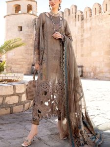 Maria B Design Luxurious Cut Work Organza Embroidered Dress NET Heavy Embroidered Dupatta (Unstitched) (Code:22776)