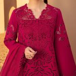 Rang Rasiya Heavy Embroidered Chickenkari Lawn Dress With Cutwork Embroidered Khaadi Net Dupatta (Unstitched) (Code:23049) - Image 2