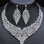 Elegant Silver Zircon Necklace Set With Earrings (Code:23130) - Image 2