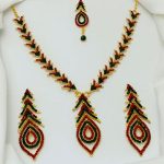 Traditional Jewelry Set with Earrings & Bindia (Code:22589) - Image 2