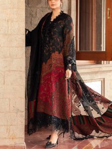 MAIRA B Design Latest Printed Lawn Dress With Printed Chiffon Dupatta (Unstitched) (Code:23295)