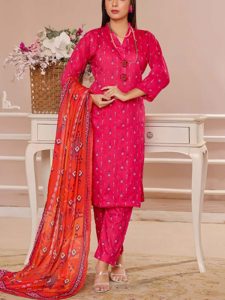 Gul Ahmed Design 3 PCs Digital Printed Lawn Dress (Unstitched) (Code:23475)