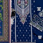 ZARA SHAHJAHAN Design Heavy Embroidered Lawn Dress With Digital Printed Zari Dupatta (Unstitched) (Code:23428) - Image 2