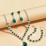 Imported Rhinestone Necklace & Earrings Set & Bracelet (Code:22571) - Image 3