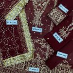 Latest Chiffon Heavy Embroidered Dress With Chiffon Embroidered Dupatta (Unstitched) (Code:22710) - Image 3