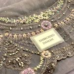 Luxury 3D Handwork Heavy Embroidered NET Bridal Saree 2024 (Unstitched) (Code:22673) - Image 4