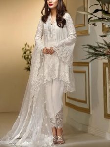 Chiffon Heavy Embroidered Dress Chiffon 4 Side Embroidery Dupatta With Inner (Unstitched) (Code:22722)