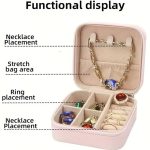 Mini Portable Jewelry Box – Faux Leather Travel Case for Earrings, Necklaces, Rings (Code:22763) - Image 2