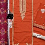 ZARA SHAHJAHAN Design Heavy Embroidered Lawn Dress With Digital Printed Zari Dupatta (Unstitched) (Code:23441) - Image 2