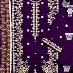 ZARA SHAHJAHAN Design Heavy Embroidered Lawn Dress With Digital Printed Zari Dupatta (Unstitched) (Code:23446) - Image 2