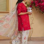 Luxury Lawn Heavy Embroidered Dress With Chiffon Printed Dupatta Lawn Printed Trouser (Unstitched) (Code:24368) - Image 2