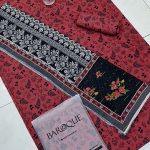 BAROQUE Design 3 PCs Digital Printed Lawn Dress With Swiss Zari Sequence Dupatta (Unstitched) (Code:24826) - Image 3