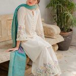 Heavy Embroidered Lawn Dress With Digital Printed Zari Dupatta (Unstitched) (Code:24350)