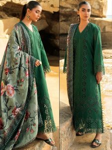 ZAINAB CHOTTANI Design Heavy Embroidered Chicken Karri Dress With Digital Printed Silk Dupatta (Unstitched) (Code:23562)