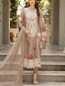 MAIRA B Design Lawn Heavy Embroidered Dress With NET Embroidered Dupatta (Unstitched) (Code:23839)