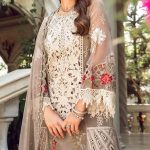 MAIRA B Design Lawn Heavy Embroidered Dress With NET Embroidered Dupatta (Unstitched) (Code:23839)