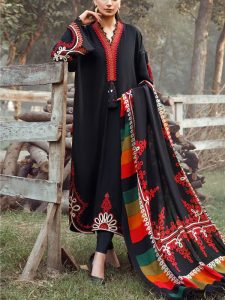 Heavy Embroidered Lawn Dress With Digital Printed Zari Dupatta (Unstitched) (Code:24347)